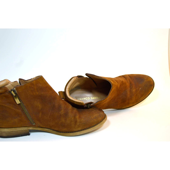 Franco Sarto size 7.5 brown suede cognac ankle boots - Picture 6 of 8